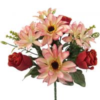 y360 Герберы с розами и лилиями 12шт